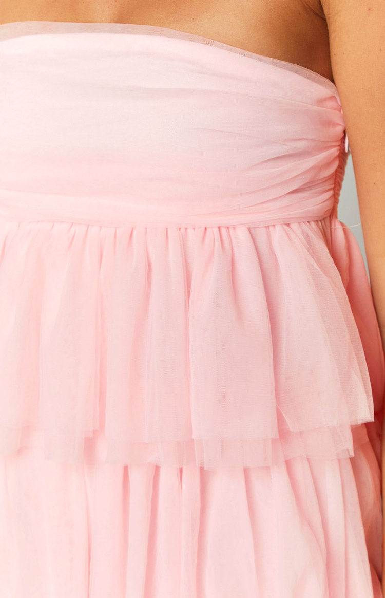 Women’s Tiered Tulle Strapless Mini Dress