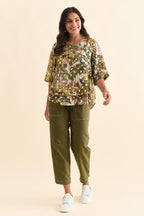 Women’s Tropical Print Layered Top