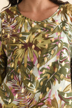 Women’s Tropical Print Layered Top