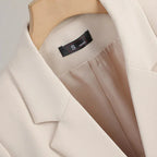 Women’s Two-Button Tailored Blazer with Notch Lapel and Flap Pockets