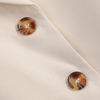 Women’s Two-Button Tailored Blazer with Notch Lapel and Flap Pockets