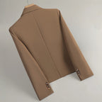 Women’s Two-Button Tailored Blazer with Notch Lapel and Flap Pockets