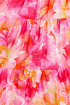 Women's Tiered Floral Mini Dress with Flutter Sleeves