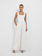 Women’s Wide-Leg Drawstring Waist Pants with Elastic Waistband