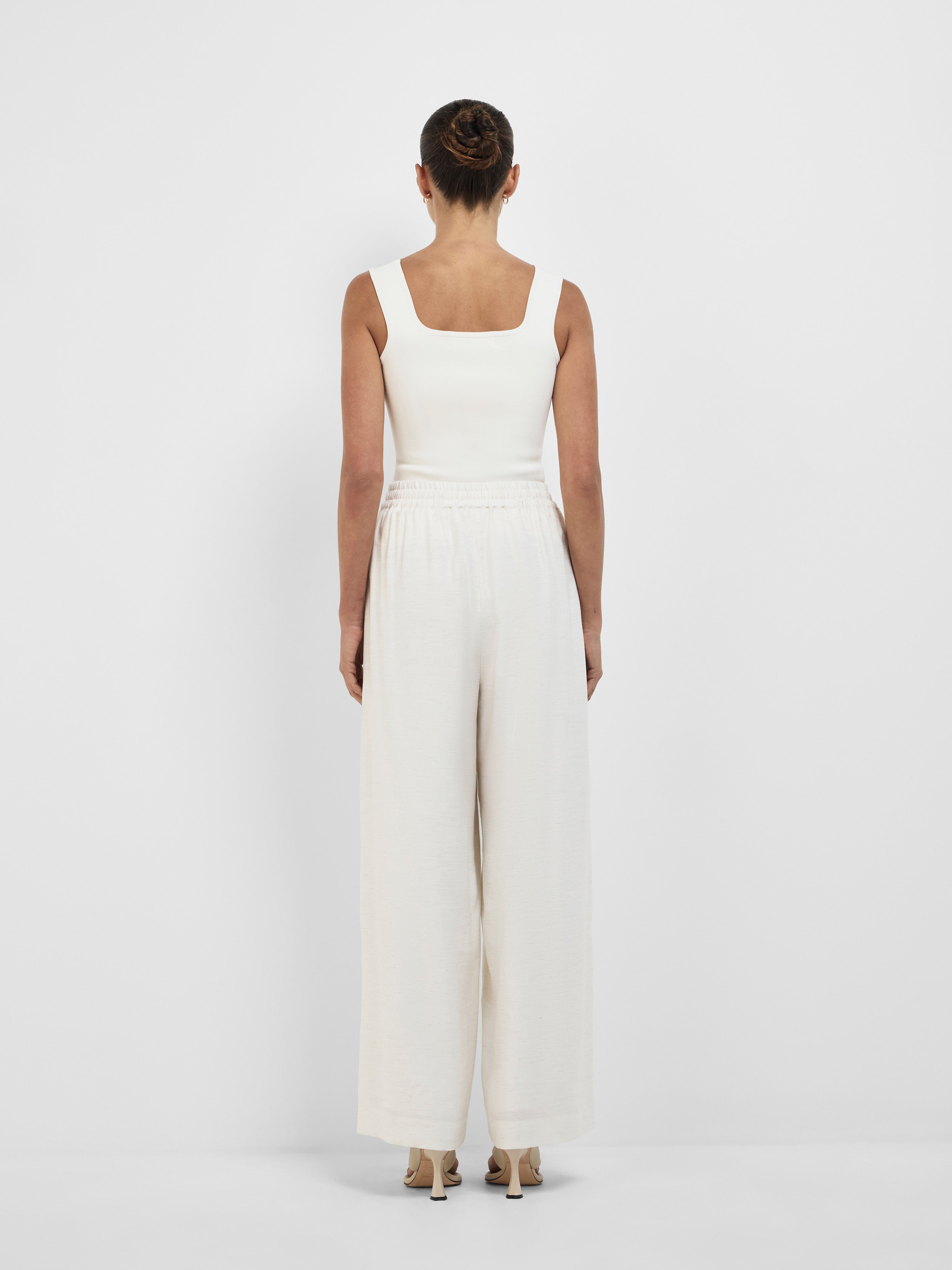 Women’s Wide-Leg Drawstring Waist Pants with Elastic Waistband