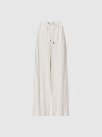 Women’s Wide-Leg Drawstring Waist Pants with Elastic Waistband