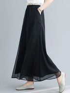 Women's Women's Wide-Leg Palazzo Pants with Elastic Waistband