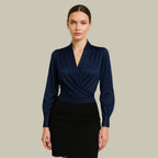 Women’s Wrap Front Long Sleeve Blouse