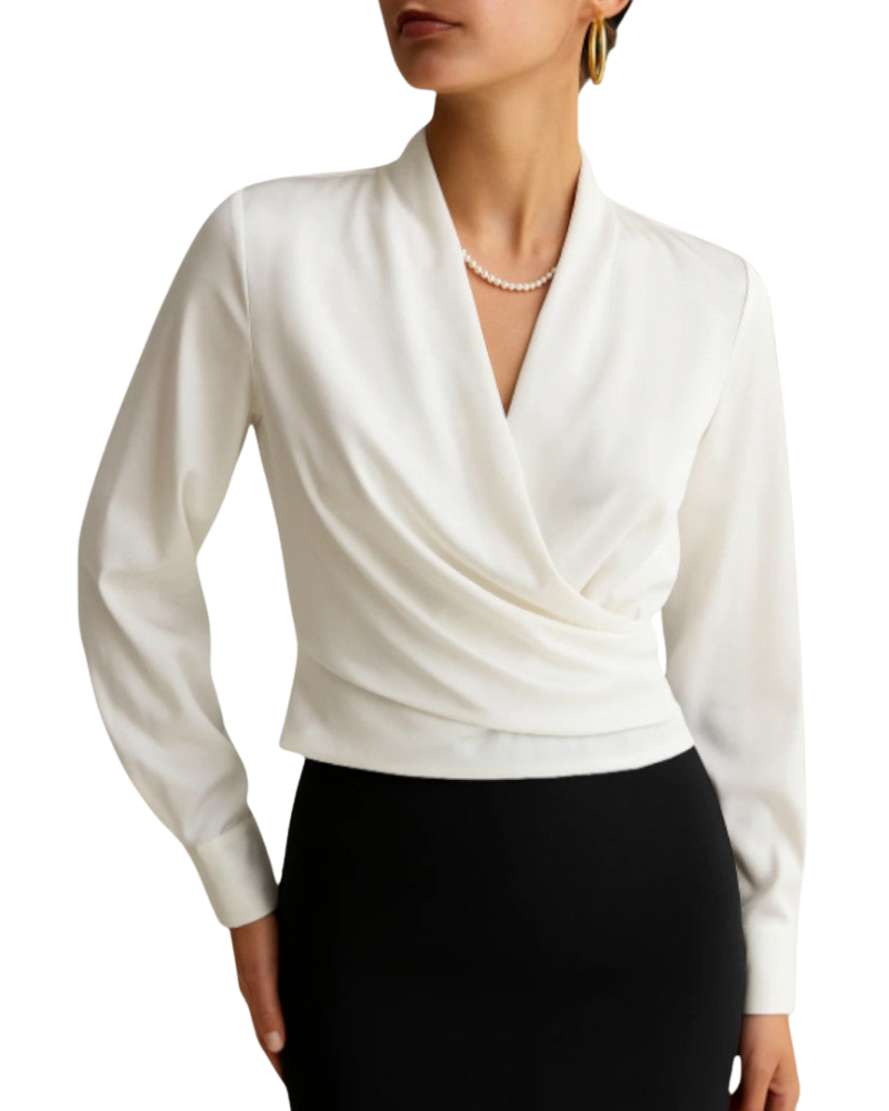 Women’s Wrap Front Long Sleeve Blouse