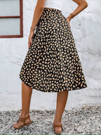 Women’s Wrap Tie Waist Split Front Midi Skirt